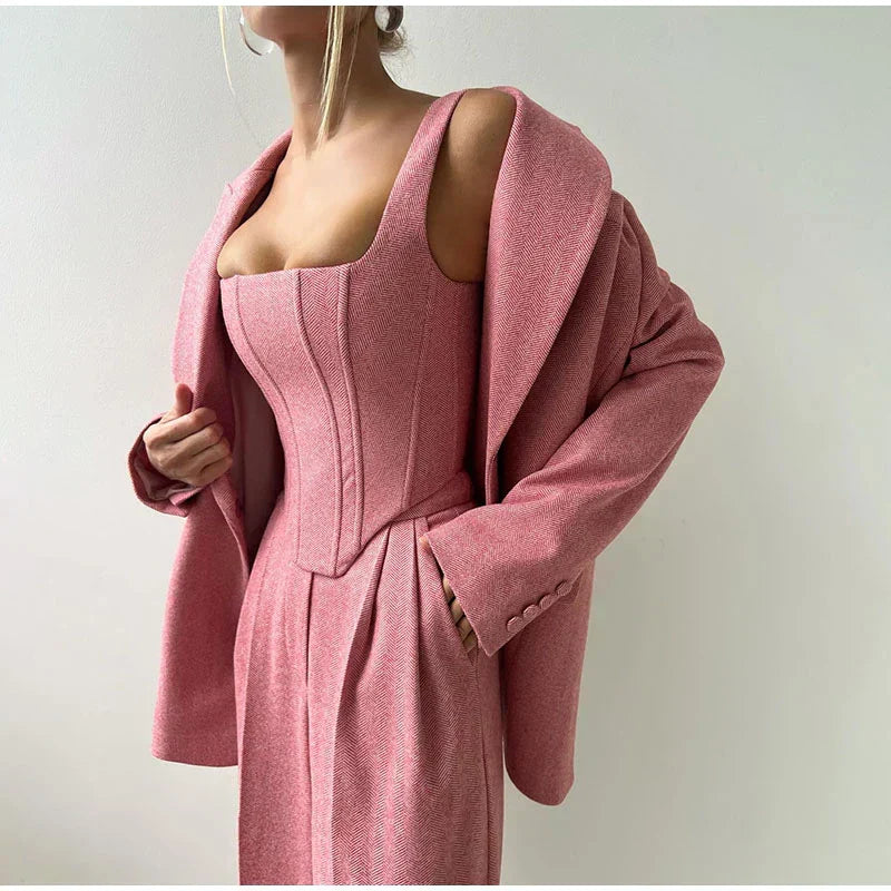 Eleganter Hosenanzug | Korsett-Top & Blazer | Zeitlose Raffinesse