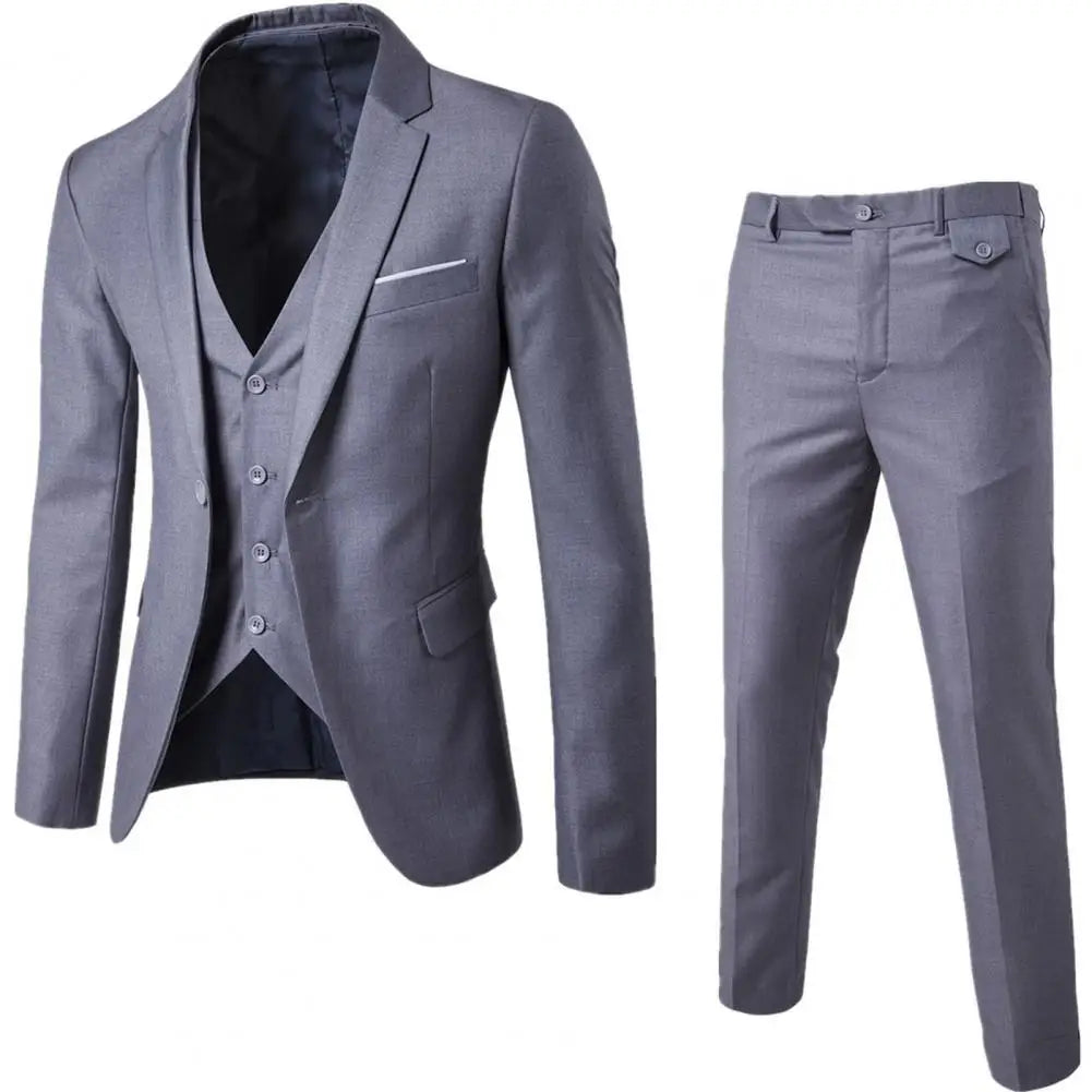 Sommerlicher Hochzeitsanzug für Herren - Leichter 3-teiliger Anzug mit Weste, Blazer und Hose