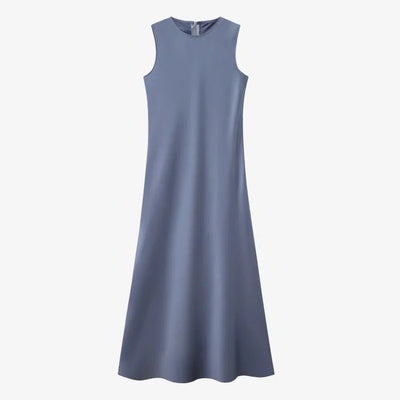 Elegantes Satinkleid - Stricktop-Kombinationsset