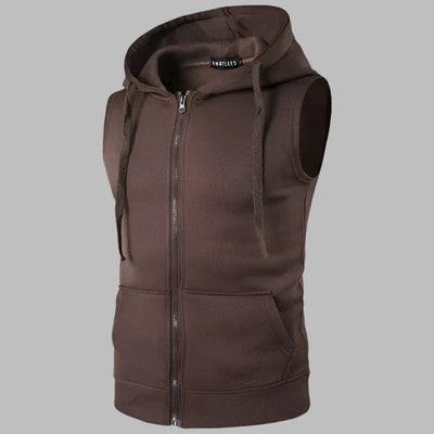 Weste für Herren - Leichte Sommer-Strickjacke mit Kapuze