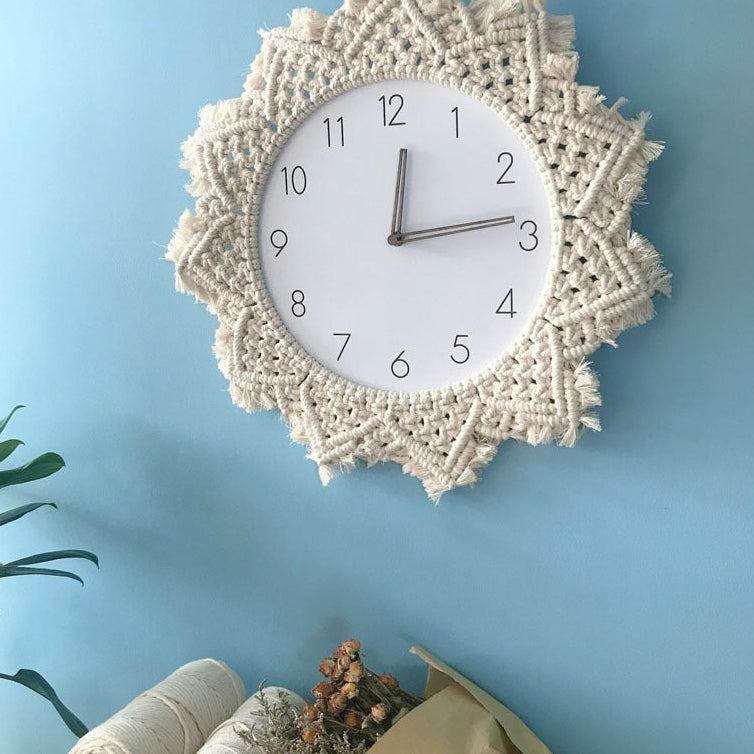 Bohotime Handgefertigte Makramee Wanduhr