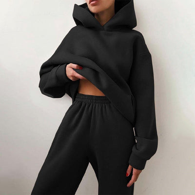 Zweiteiler für Damen - Leichtes Twin-Set mit Kapuzenpullover und Jogger für den Sommer