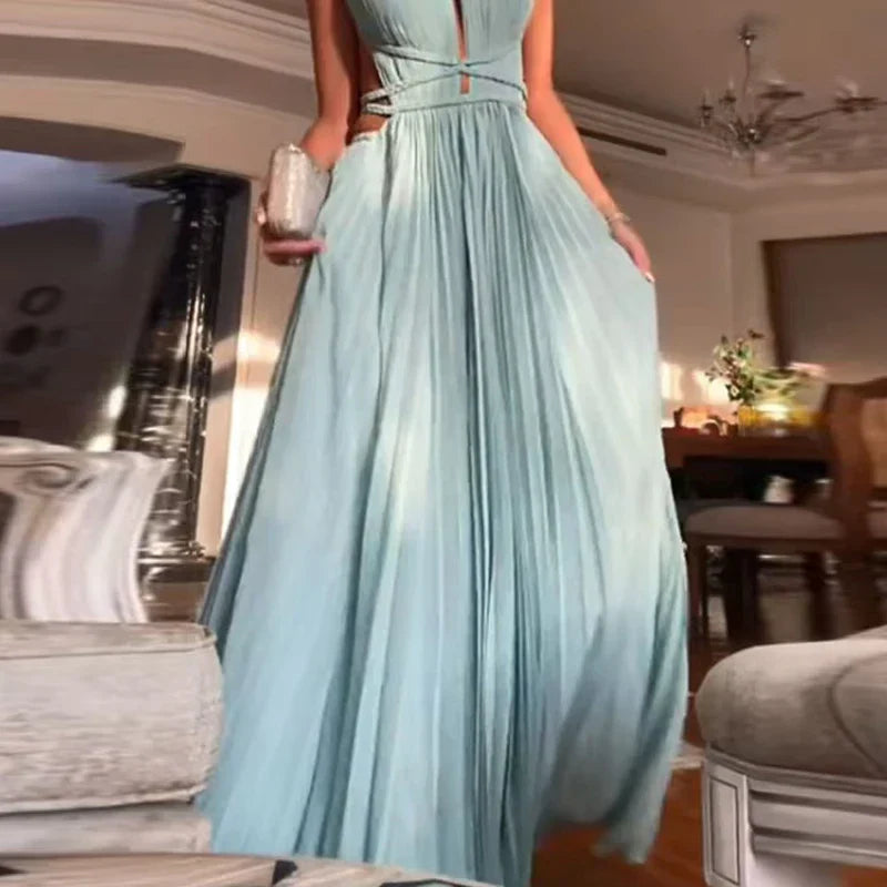 Angel – Elegante Plissierte Maxikleid