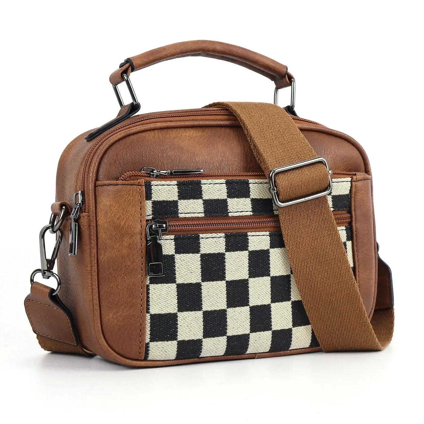CHESSMATE Schultertasche | Moderner, Kompakter Style mit Schachbrettmuster