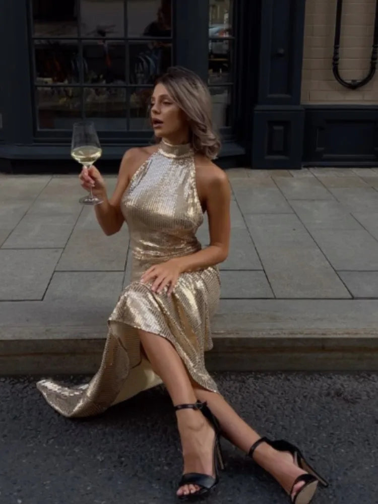 Estrella™ | Strahlendes Metallic-Kleid