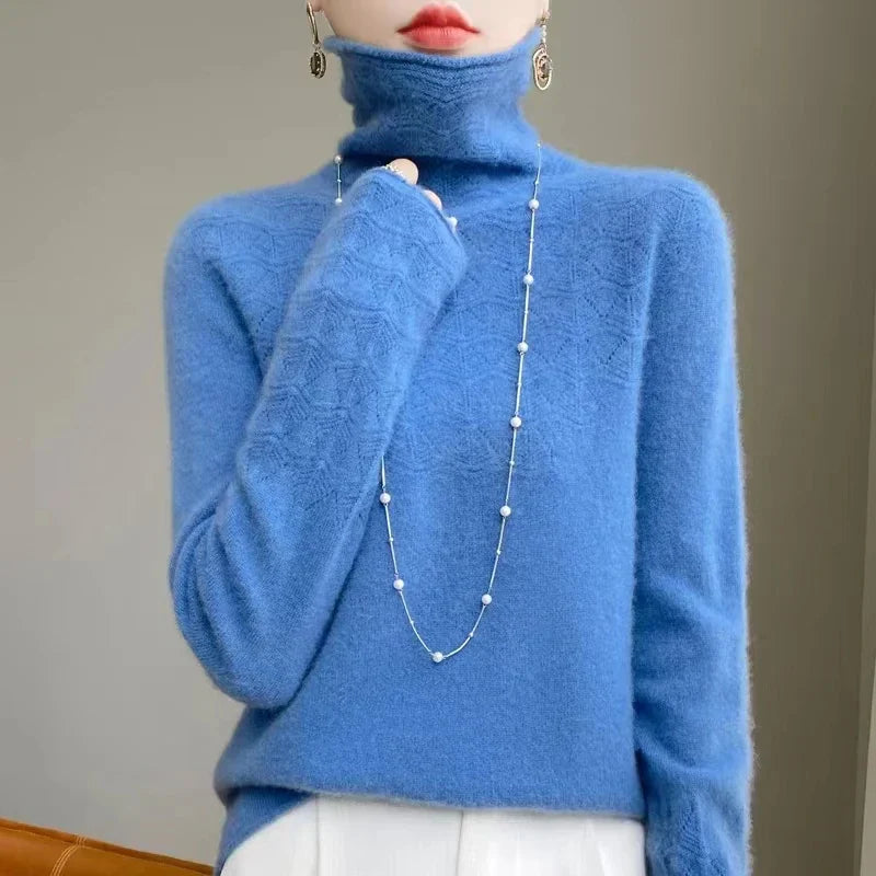 Gemusterter Rollkragenpullover für Damen