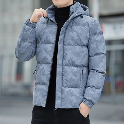 Camouflage Pufferjacke mit Kapuze für Männer