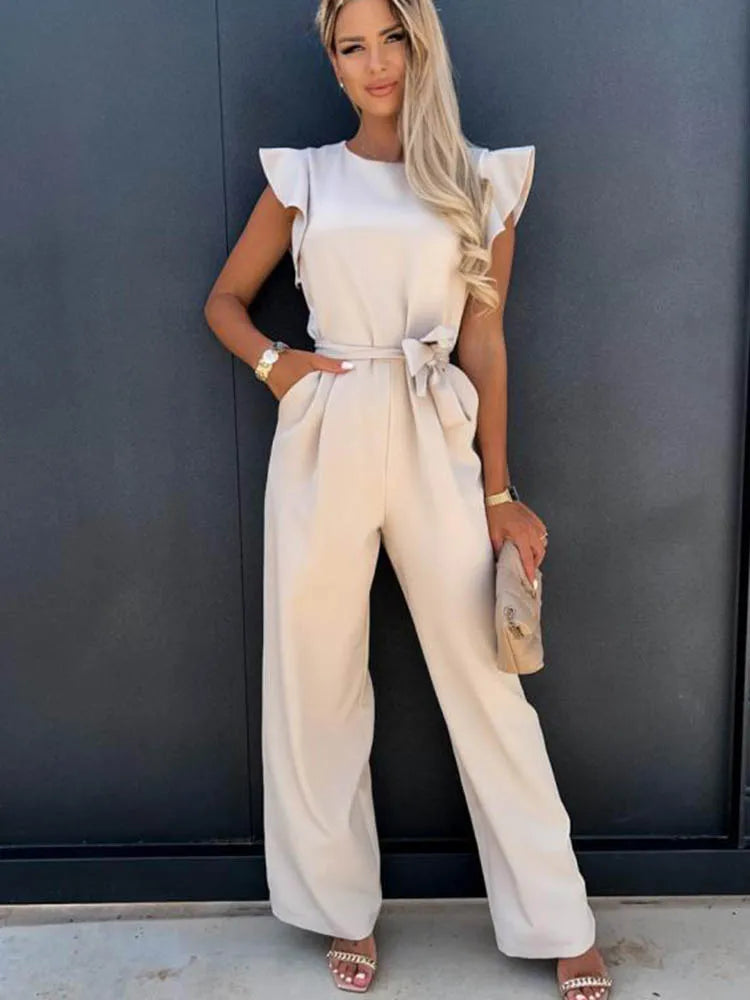 Edith Sommerlicher Jumpsuit | Leichter, stilvoller Jumpsuit für Damen mit weitem Bein