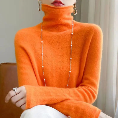 Gemusterter Rollkragenpullover für Damen