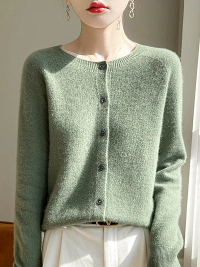 Gekürzte Strickjacke mit Knopfleiste für Frauen