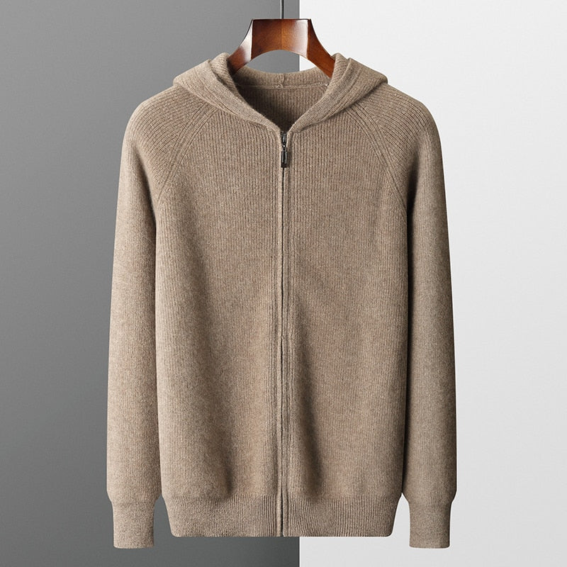 Langärmeliger Zip-Up Hoodie für Männer