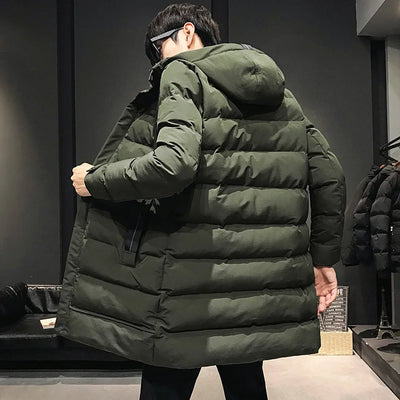 Elegante Lange Winterparka-Jacke für Herren