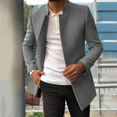 Eleganter unifarbener Mantel für Männer