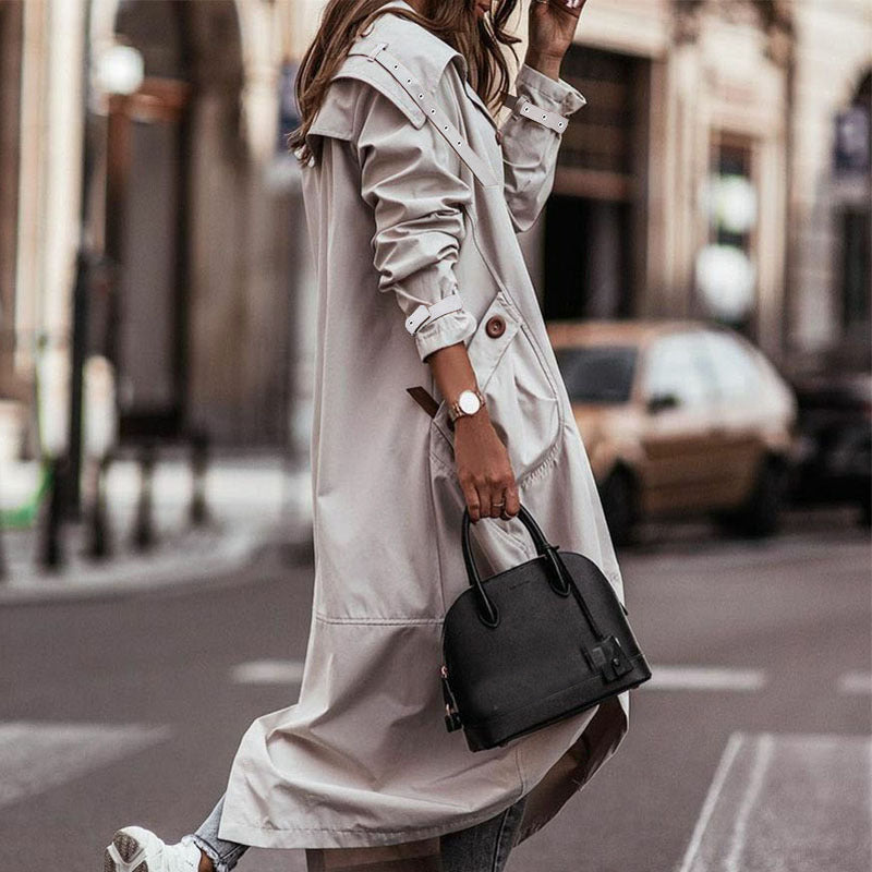 Zweireihiger Trenchcoat mit Gürtel für Damen