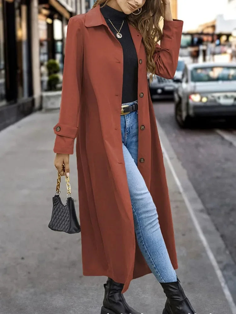 Klassischer Mittellanger Trenchcoat für Damen