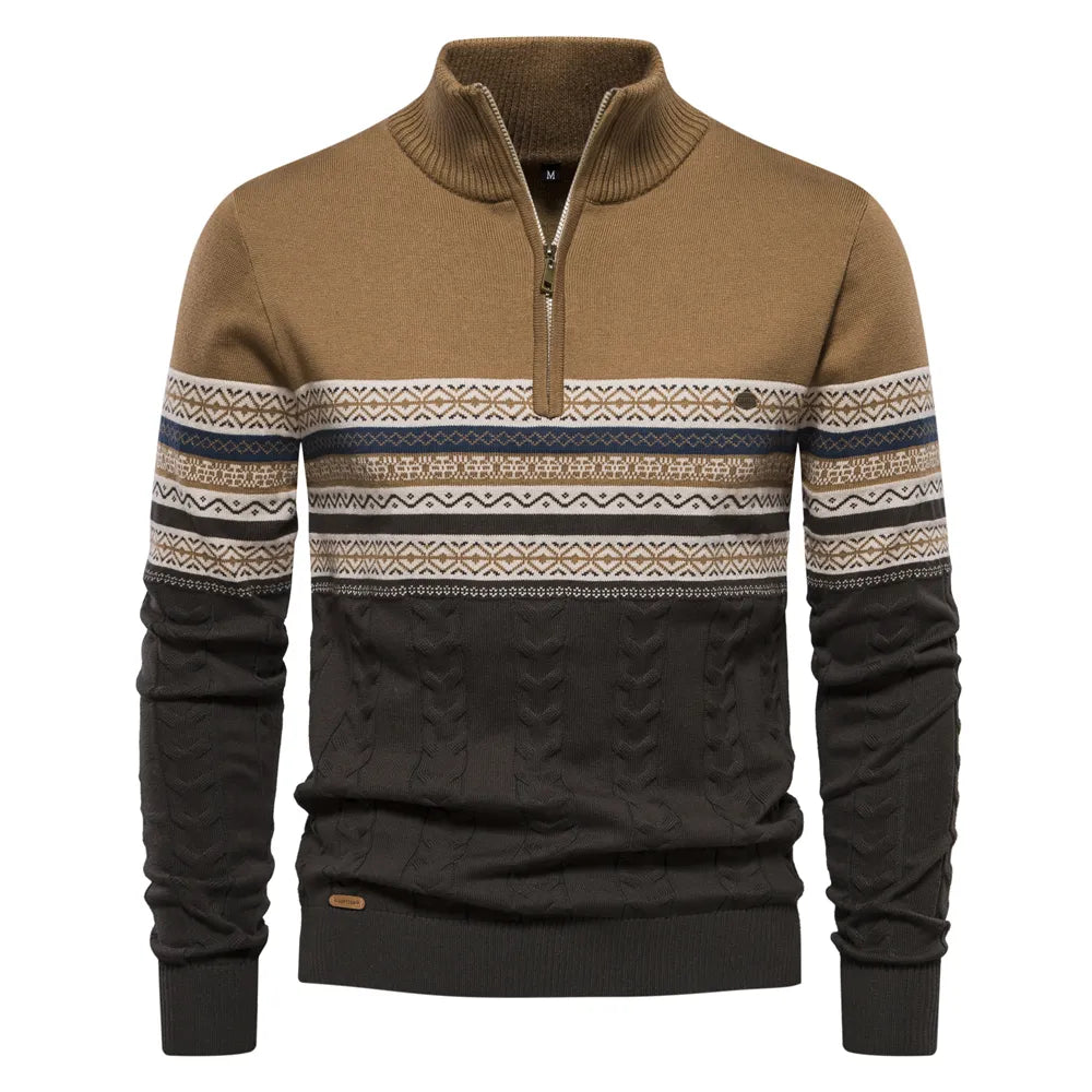 Langärm Reißverschluss-Winterpullover für Männer