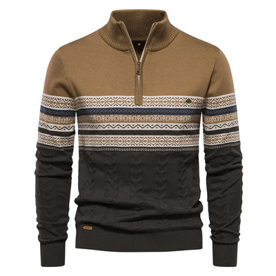 Langärm Reißverschluss-Winterpullover für Männer
