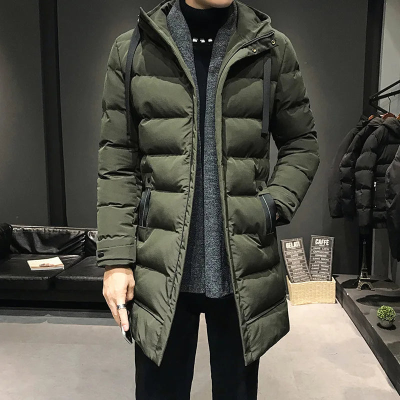 Elegante Lange Winterparka-Jacke für Herren