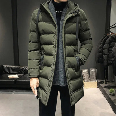 Elegante Lange Winterparka-Jacke für Herren