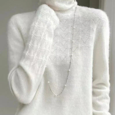 Gemusterter Rollkragenpullover für Damen