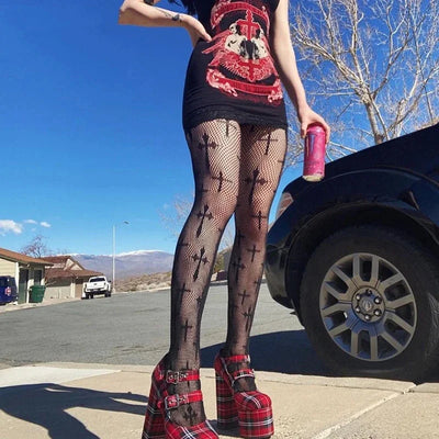 Damen Retro Strumpfhose | Gotischer Stil