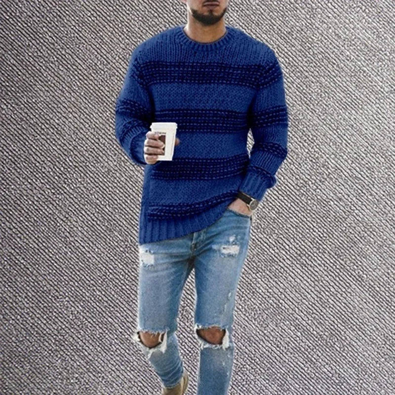 Gestreifter Strickpullover für Männer