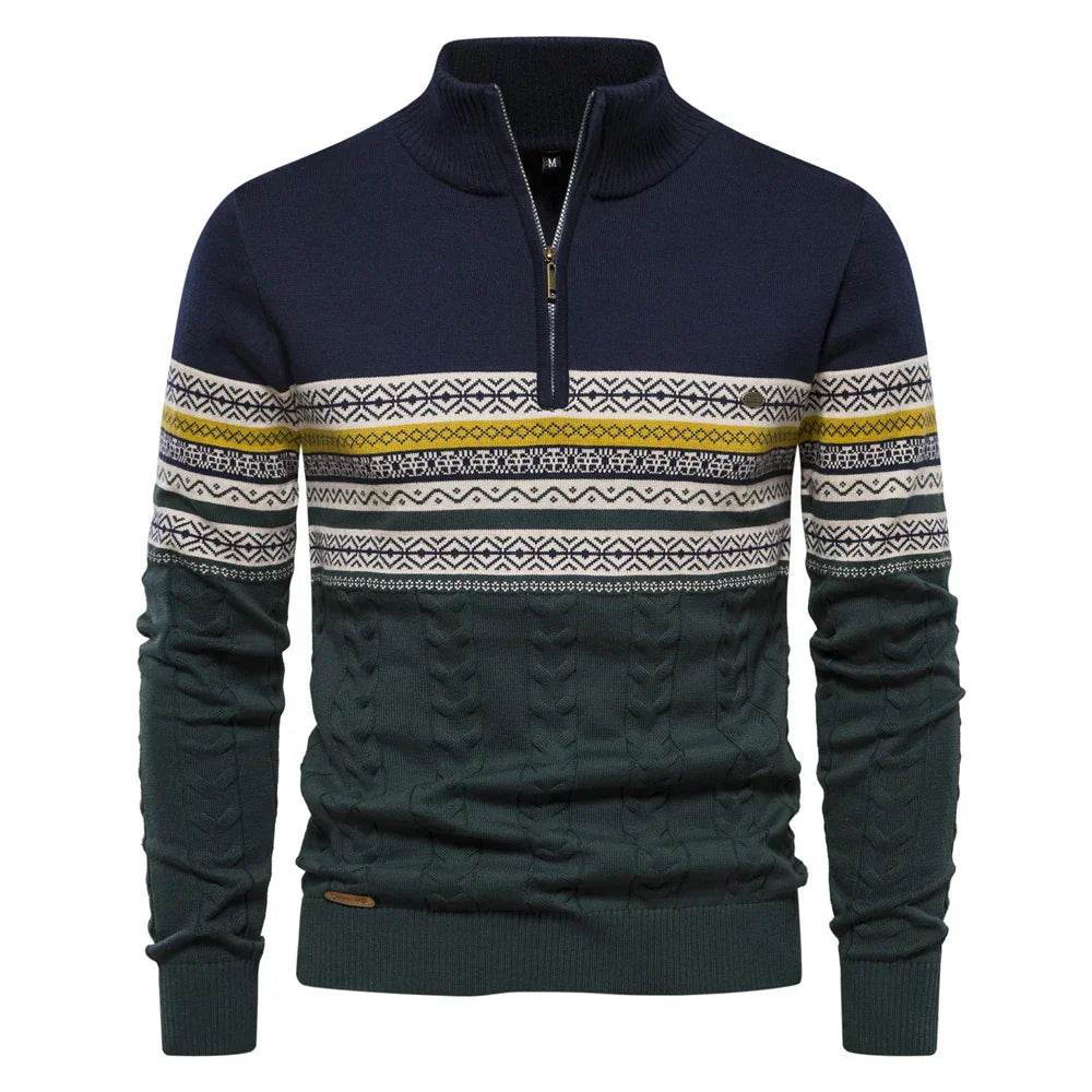 Langärm Reißverschluss-Winterpullover für Männer