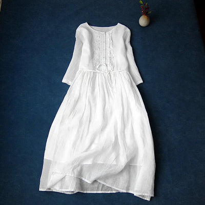 Agatha Vintage Kleid | Modernes Langarmkleid mit Spitzenverzierung für Damen