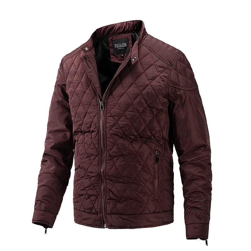 Warme Steppjacke mit Stehkragen für Herren
