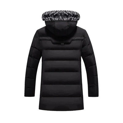 Herren Winterjacke | Langer Steppmantel Mit Kapuze