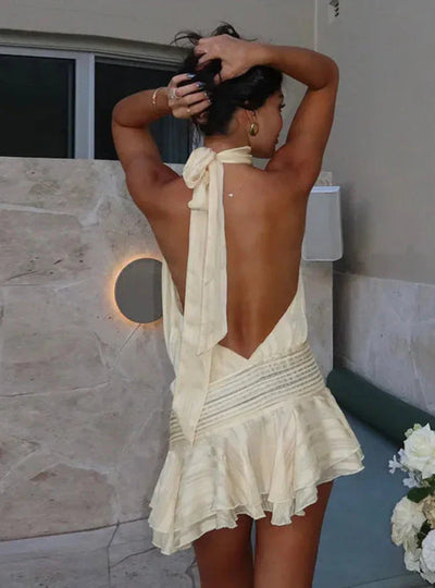 IRENE | RÜCKENFREIES MINI KLEID AUS SPITZE