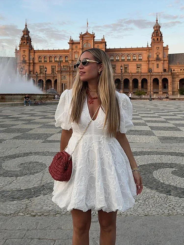 Raphaela™ | Besticktes Puffkleid