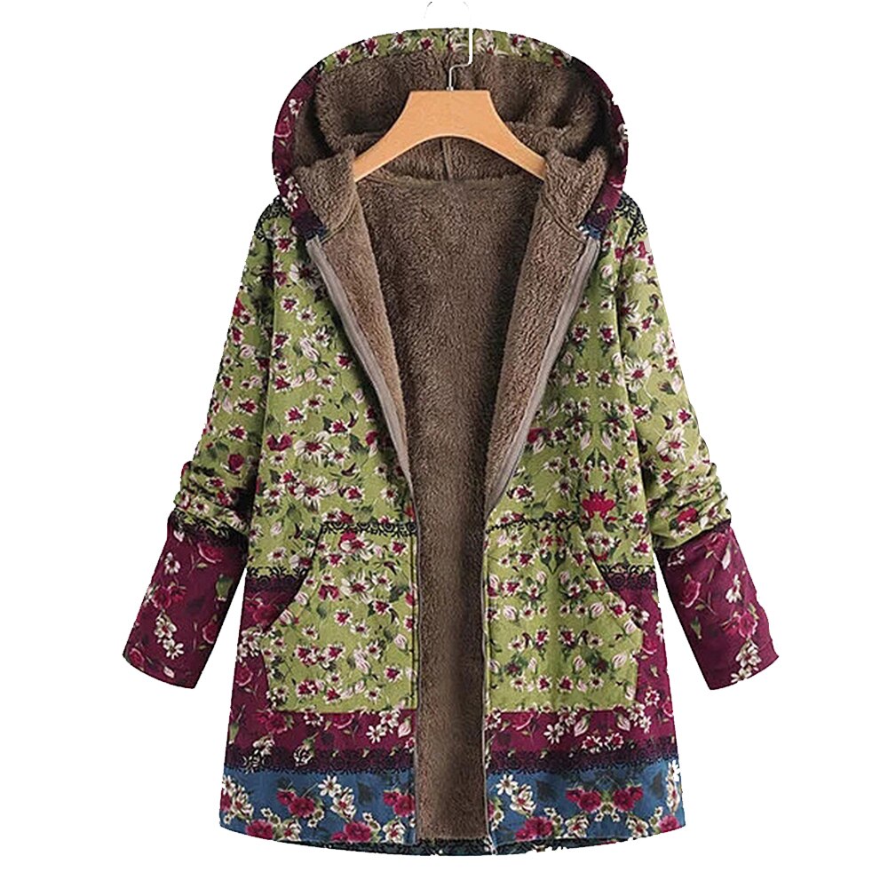 Geblümte Winterjacke für Frauen
