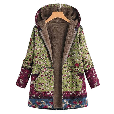 Geblümte Winterjacke für Frauen