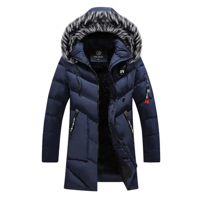 Herren Winterjacke | Langer Steppmantel Mit Kapuze