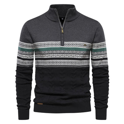 Langärm Reißverschluss-Winterpullover für Männer