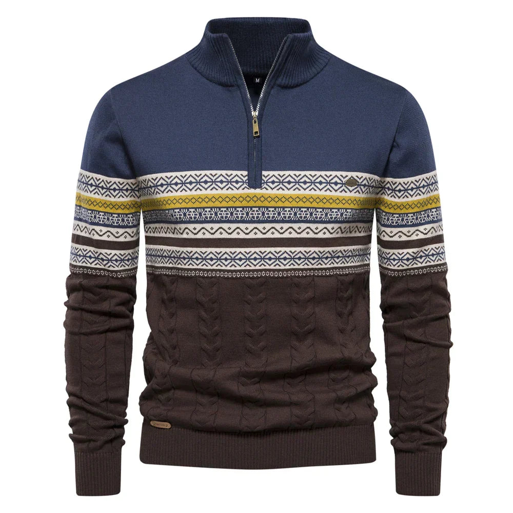 Langärm Reißverschluss-Winterpullover für Männer