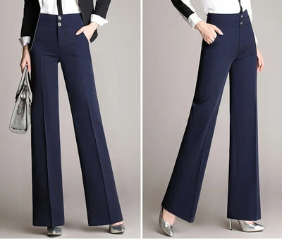 Amy Sommerhose | Stilvolle moderne hoch taillierte lange Damenhose