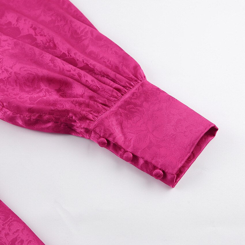 Zalira – Kleid mit V-Ausschnitt und Puffärmeln