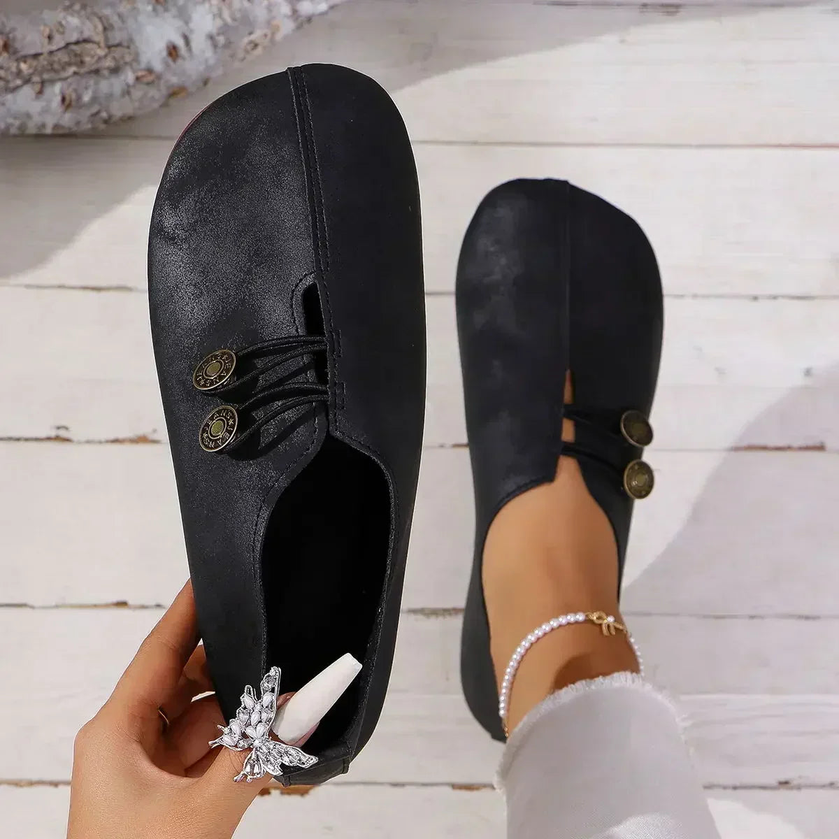 Sommerliche Halbschuhe für Damen - Bequeme Loafers mit Fußbett