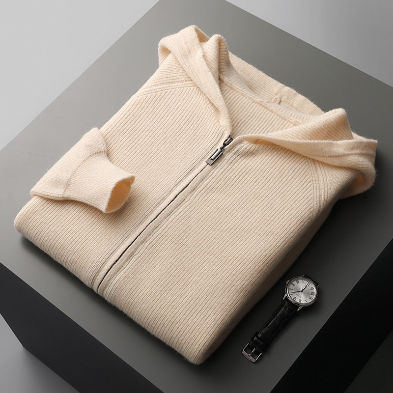 Langärmeliger Zip-Up Hoodie für Männer