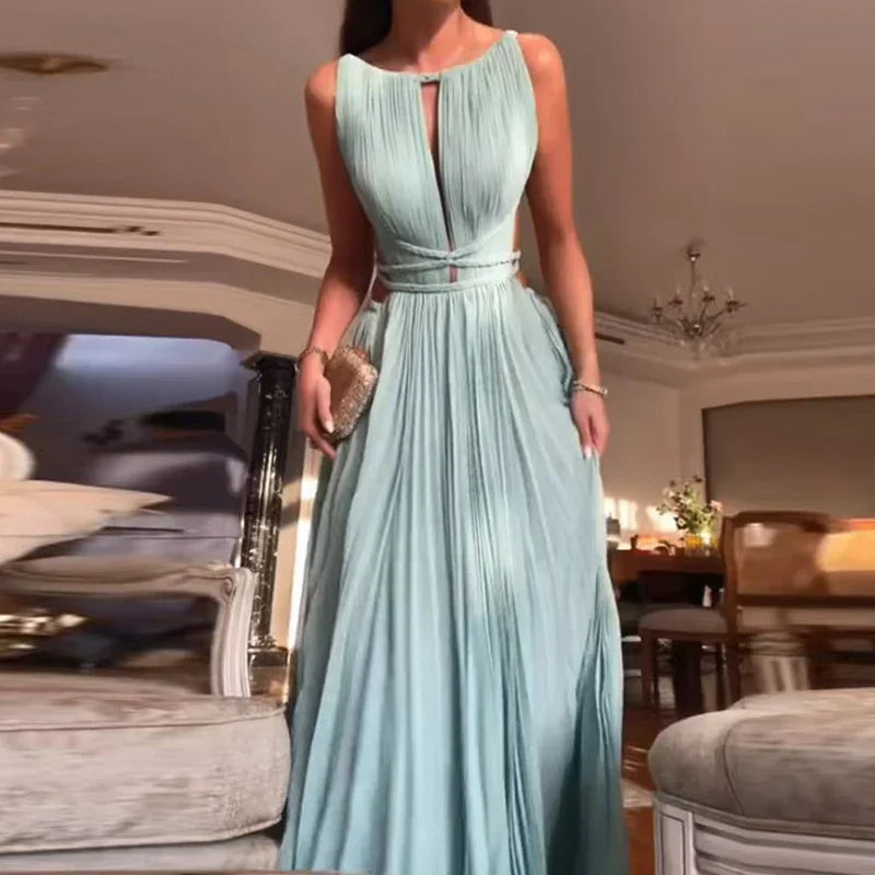 Angel – Elegante Plissierte Maxikleid