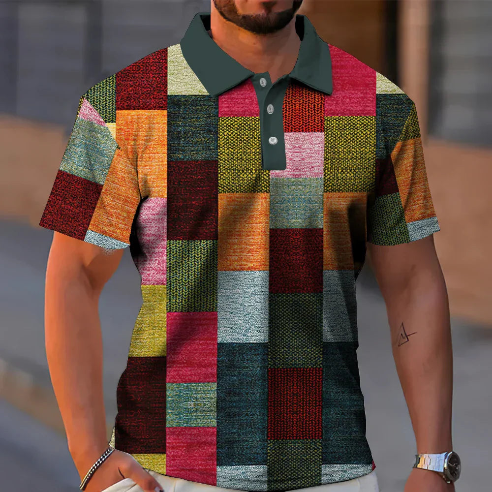 Poloshirt für Herren - Leichtes Karo Polo mit kurzen Ärmeln für den Sommer
