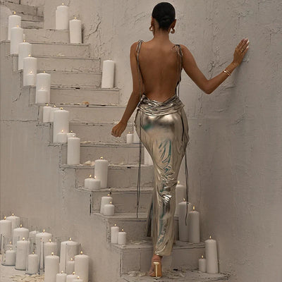 Nellie™ | Schimmerndes Metallic-Kleid