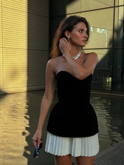 Mylah™ | Elegantes Kontrastkleid