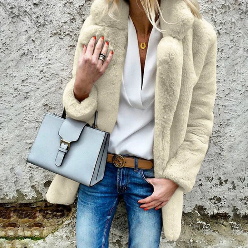 Warmer Flauschiger Wintermantel für Damen