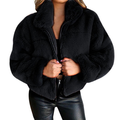 Flauschige Winterjacke für Damen