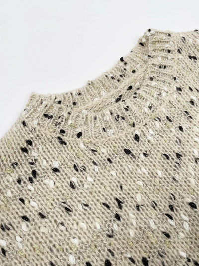 Eleganter Rundhals-Strickpullover für Frauen