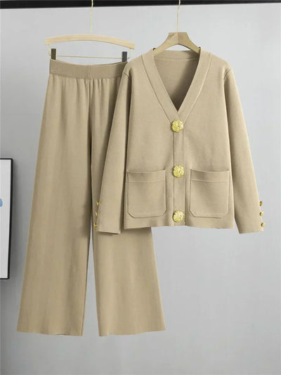 Elegantes Dreiteiliges Set | Blazer, Top & Weite Hose | Zeitloser Chic