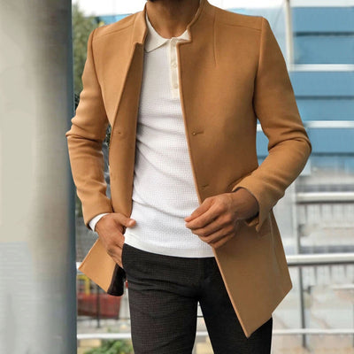 Eleganter unifarbener Mantel für Männer